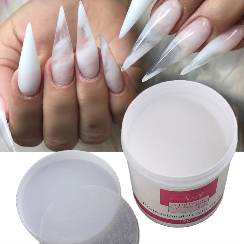 Acrylic Powder Clear - 1 وعاء 120 مللي مسمار الاكريليك