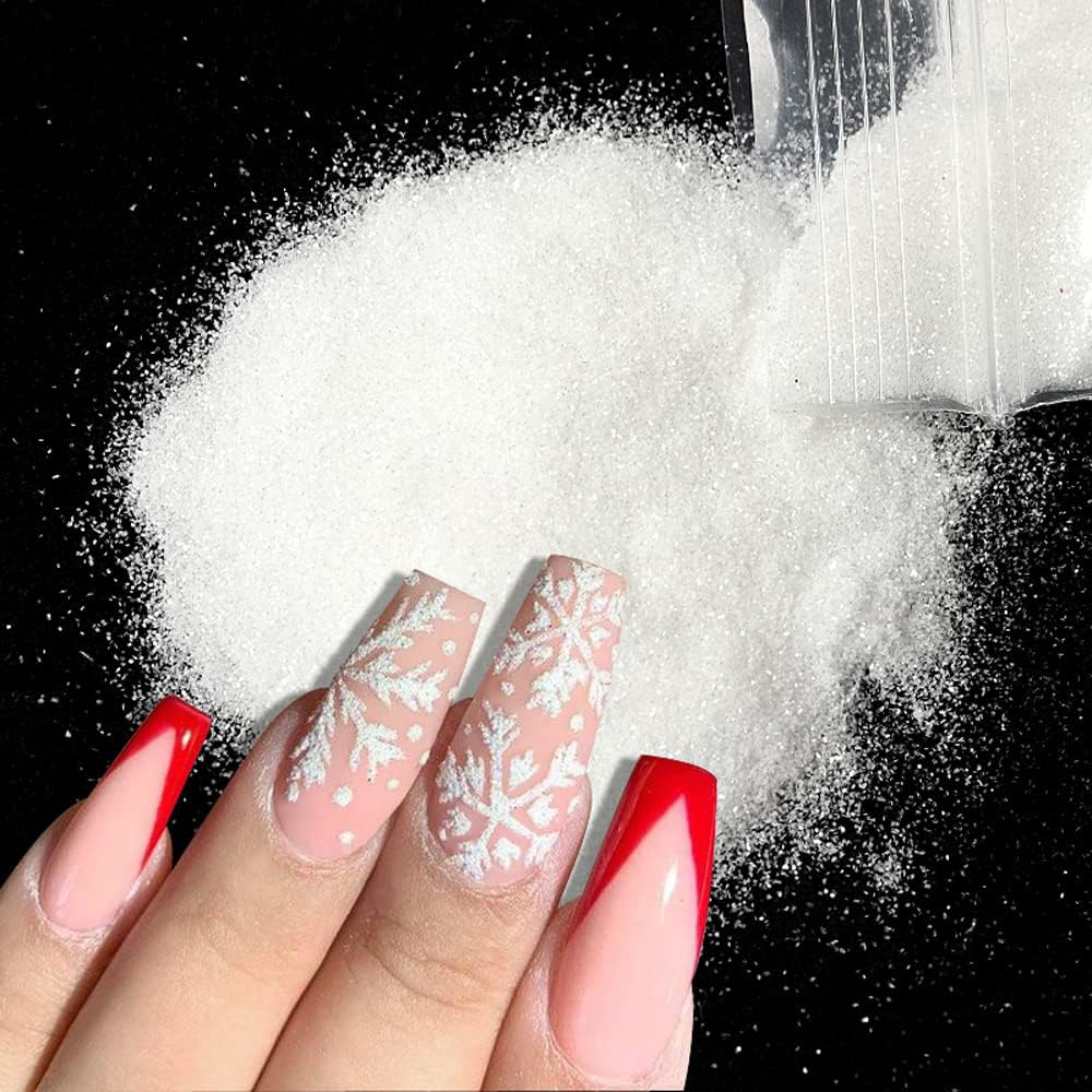 Nail Art Xmas Stickers - 50 جرام/الحقيبة عيد الميلاد أبيض أسود
