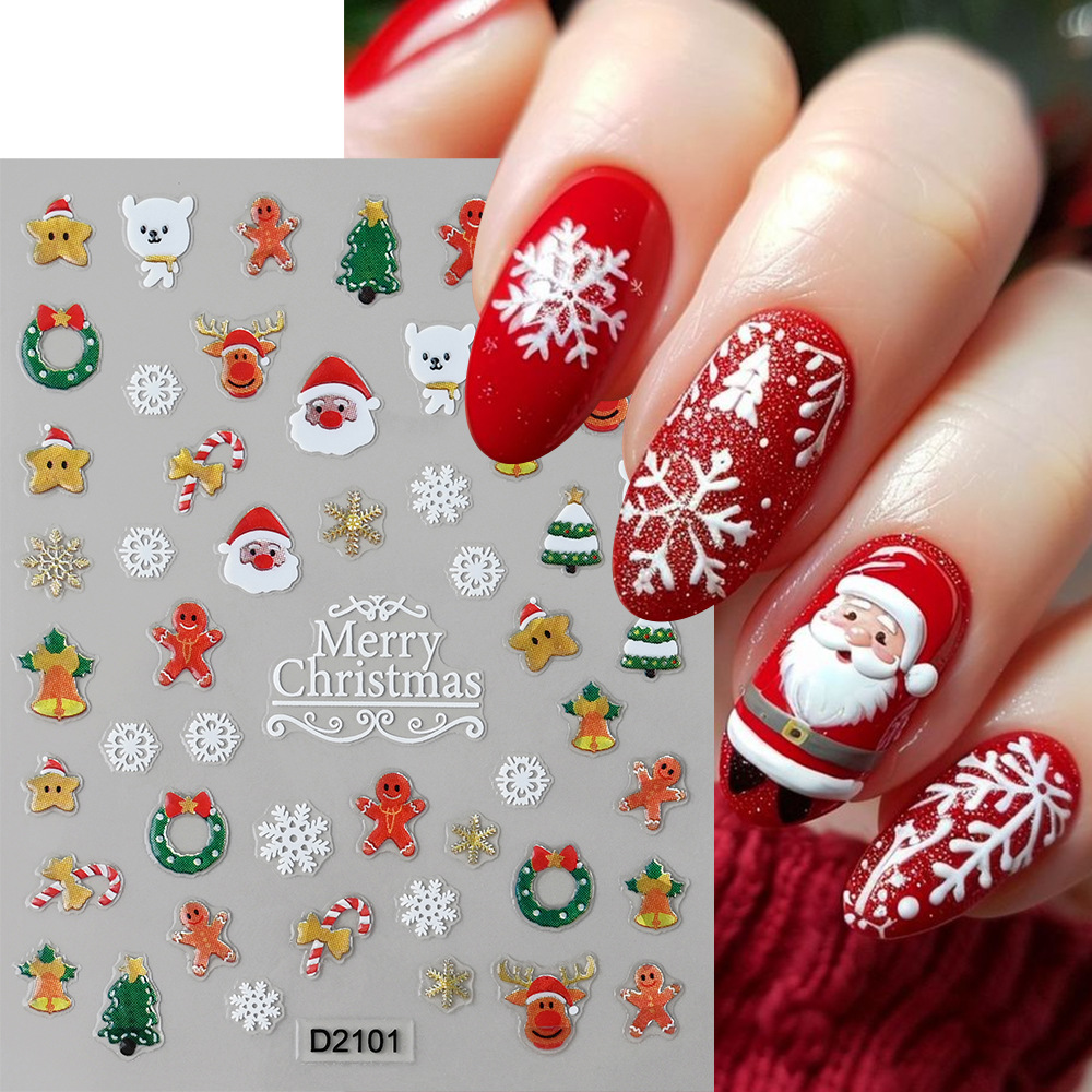 1 قطعة ملصقات أظافر ثلاثية الأ - مراجعة Nail Art Xmas Stickers وسعره