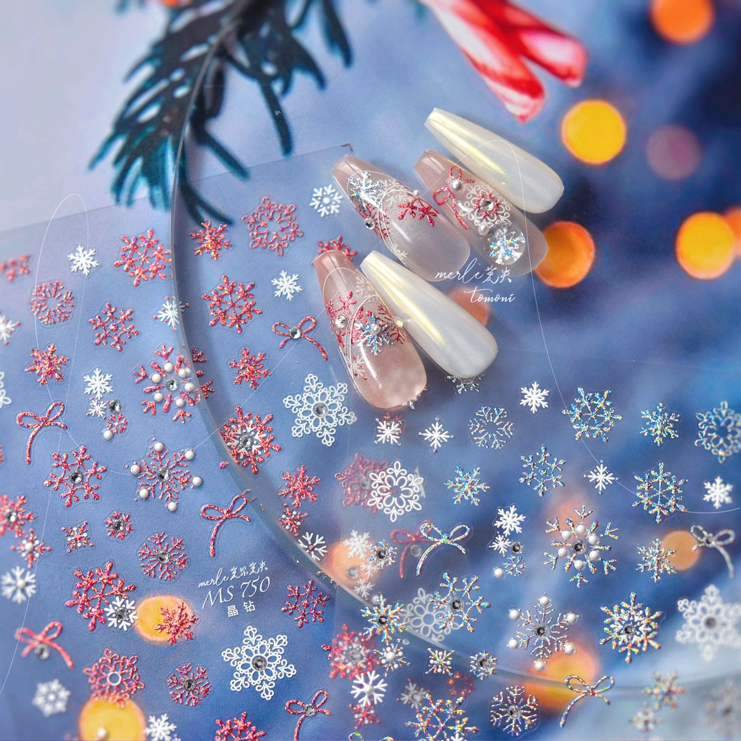 الفاخرة عيد الميلاد كريستال ال - مراجعة Nail Art Xmas Stickers وسعره