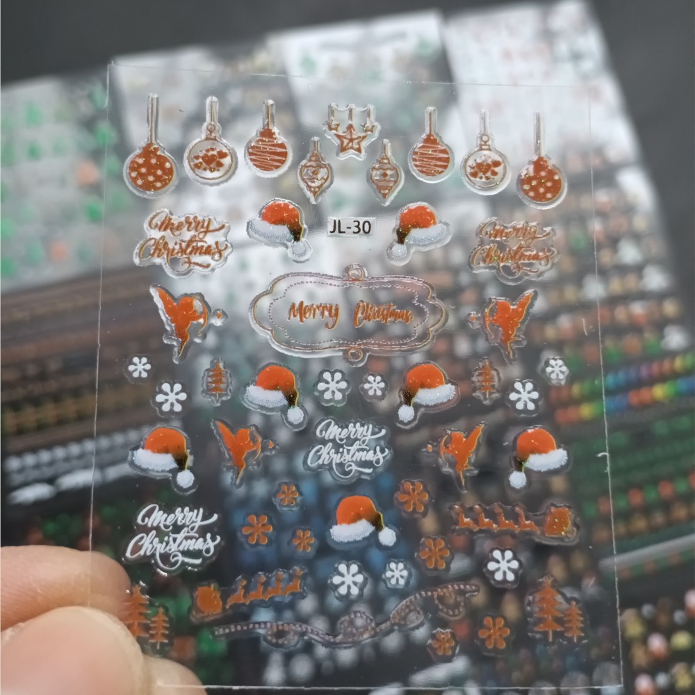 30 قطعة عيد الميلاد مسمار الفن - مراجعة Nail Art Xmas Stickers وسعره