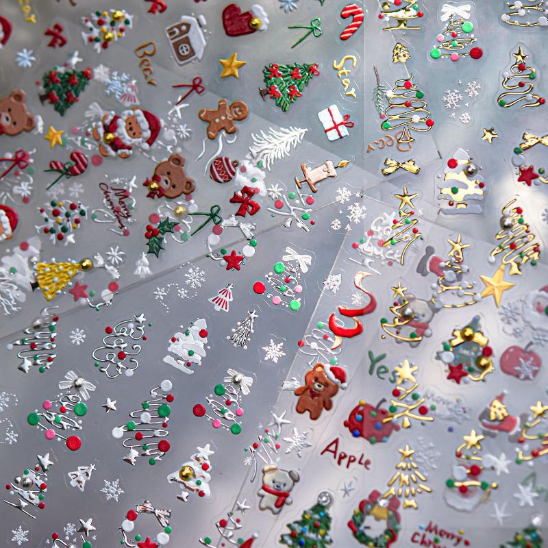 ملصقات أظافر ثلاثية الأبعاد لع - مراجعة Nail Art Xmas Stickers وسعره