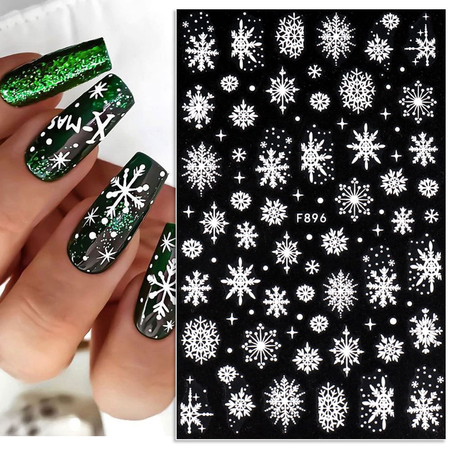 ثلاثية الأبعاد ندفة الثلج مسما - مراجعة Nail Art Xmas Stickers وسعره