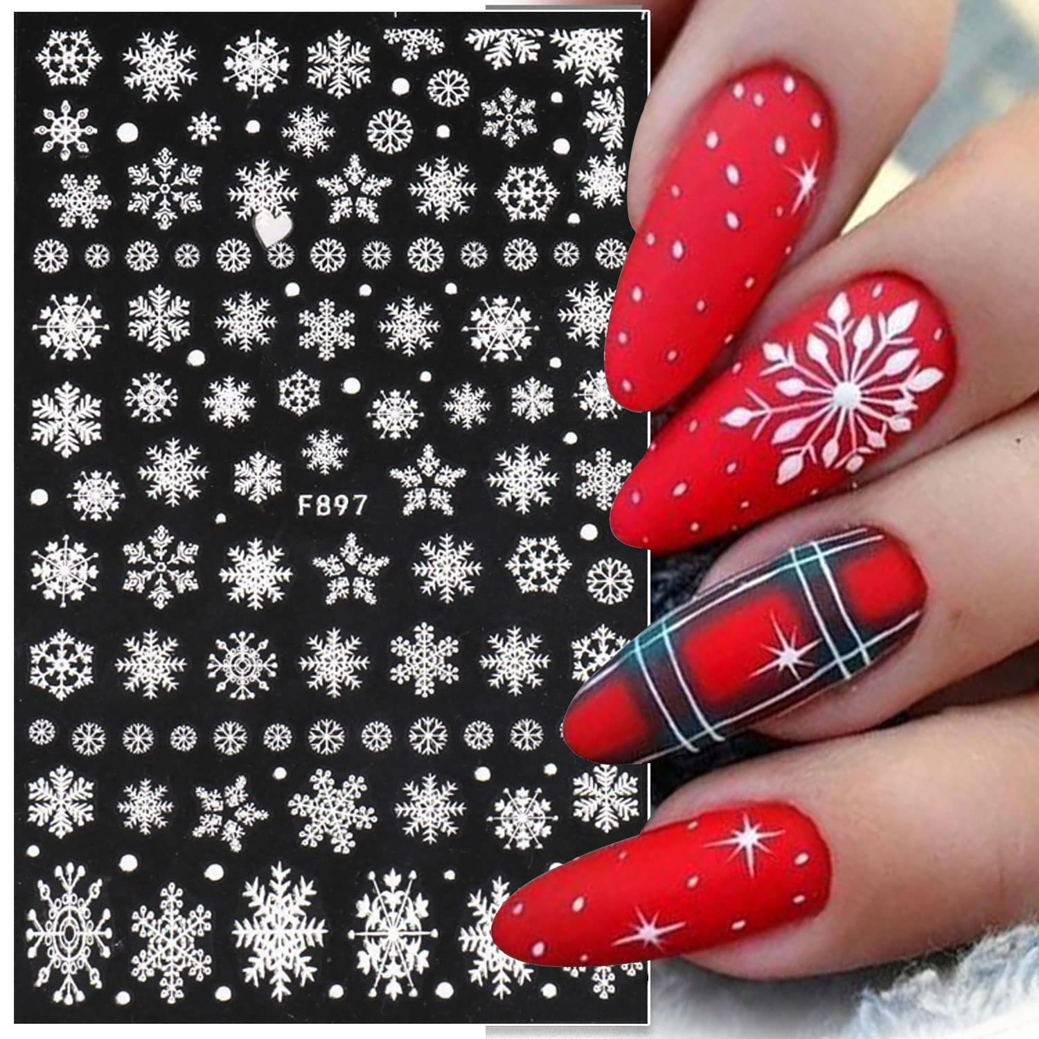 ثلاثية الأبعاد ندفة الثلج مسما - مراجعة Nail Art Xmas Stickers وسعره