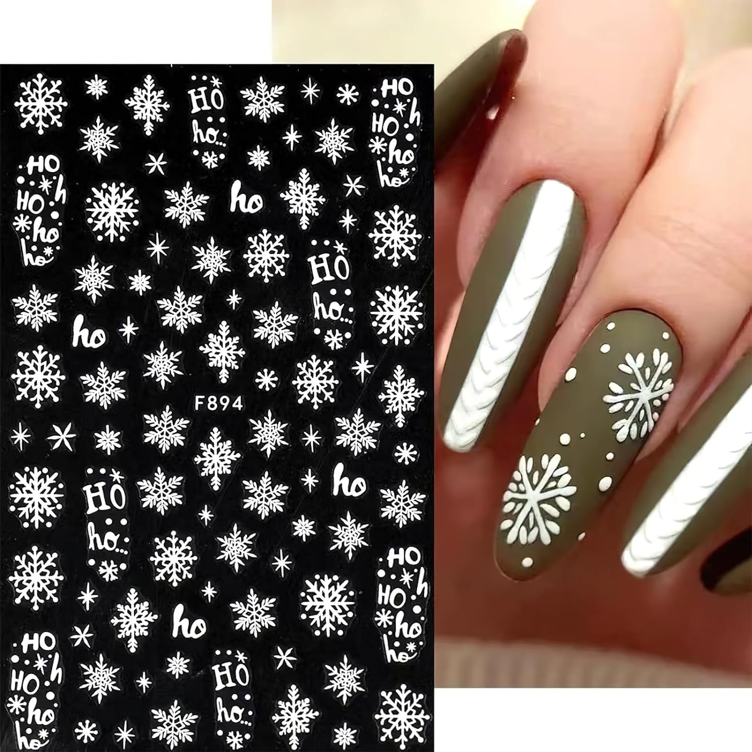 ثلاثية الأبعاد ندفة الثلج مسما - مراجعة Nail Art Xmas Stickers وسعره